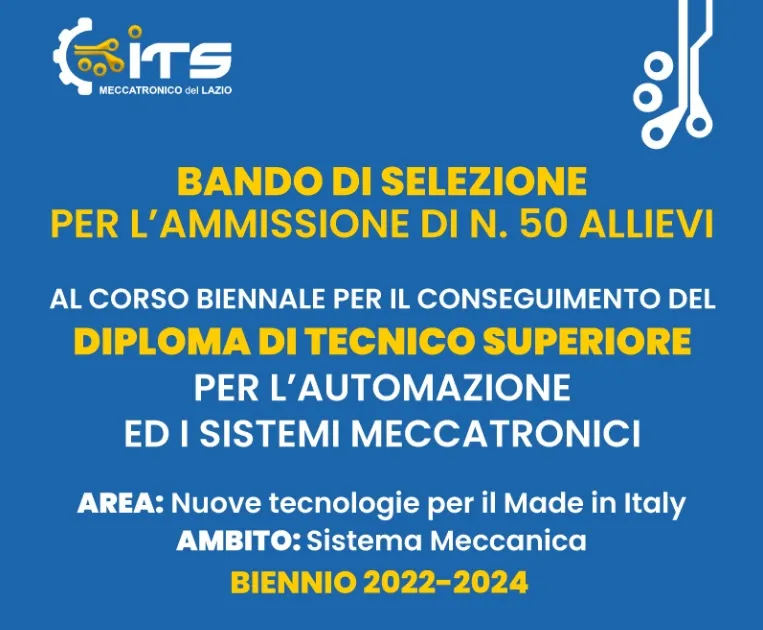 Its Meccatronico - Pubblicato il bando di ammissione